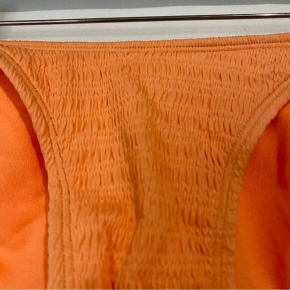 Xhilaration Women’s High Leg Scoop Waist Bikini Bottom Orange NWT Swimsuit Beach - Picture 2 of 8